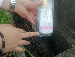 浪江町津島支所で計測した放射線量